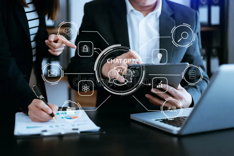 man-woman-using-chatbot-computer-tablet-smart-intelligence-ai-chat-gpt-artificial-developed-openai-generate